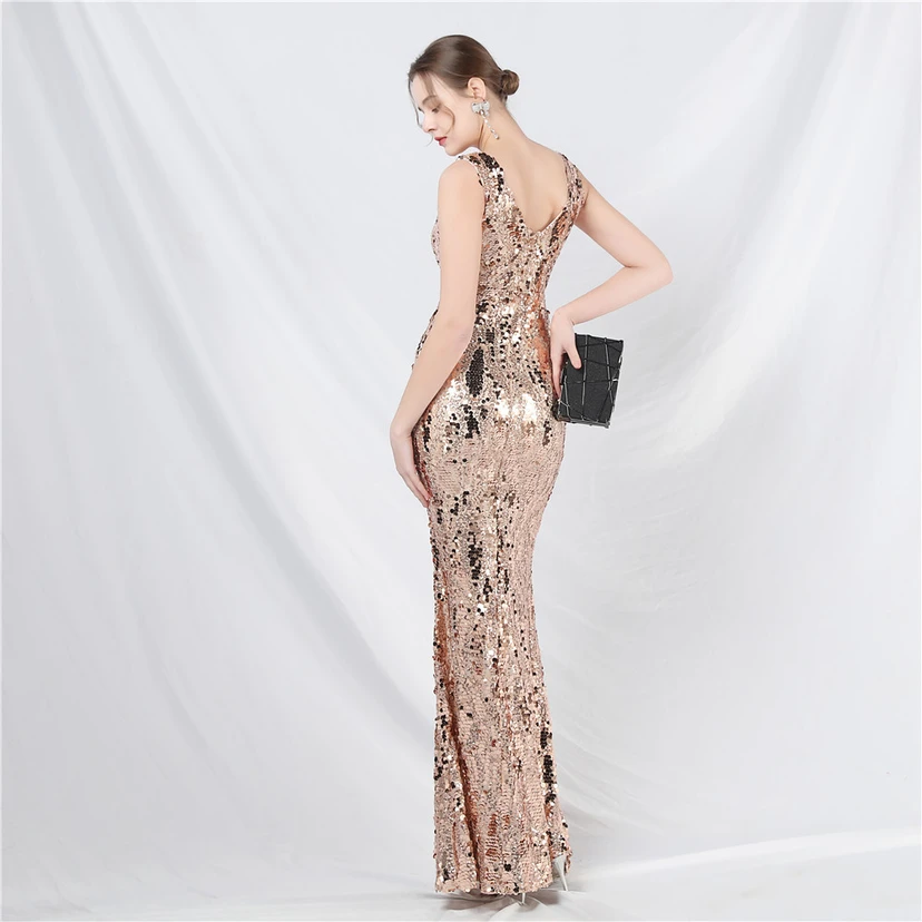 Robe de soirée longue à sequins irisés, nouvelle création view 38