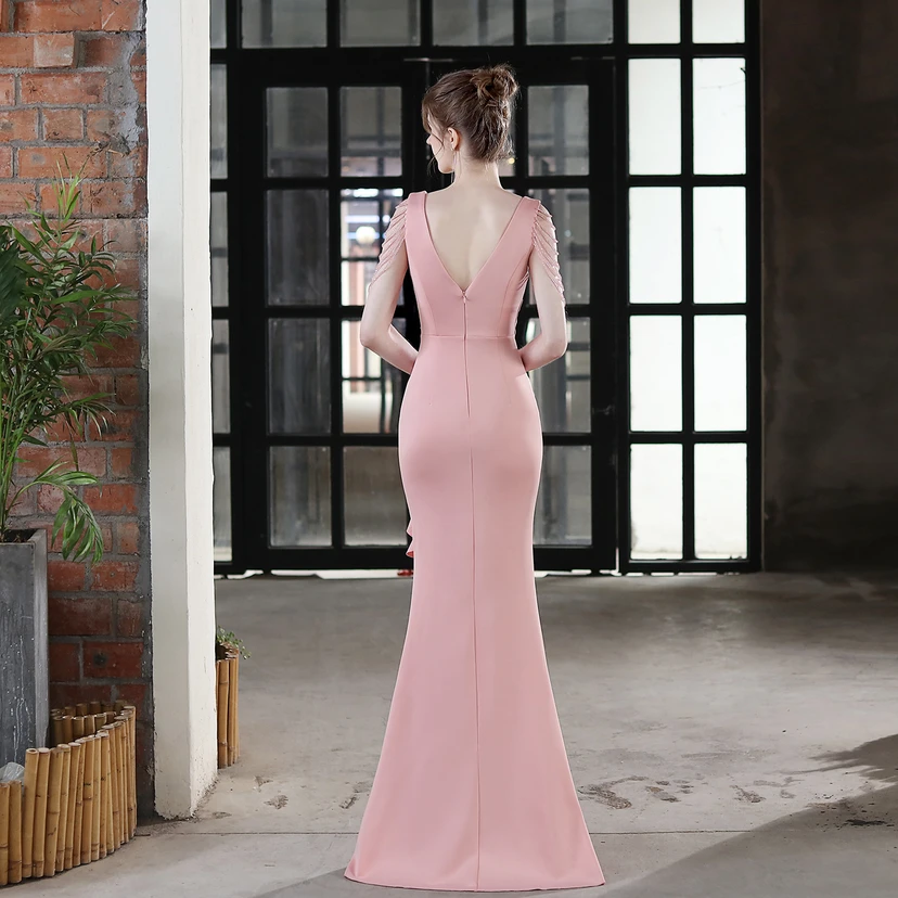 Toast Dress Bride Long Sling Thank-You Banquet Slim Fishtail Skirt Wedding Car Model Exhibition Dress view 5