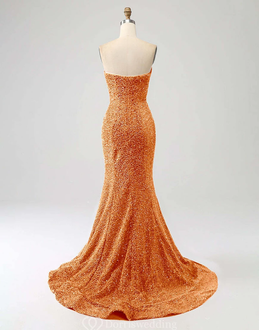 Meerjungfrauen-Kleid mit Pailletten und Perlen view 18