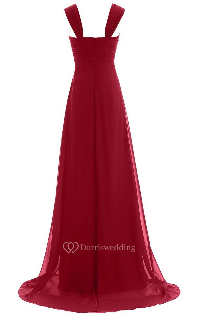 Sweetheart Beading Sweep Train With Zipper Back view 4