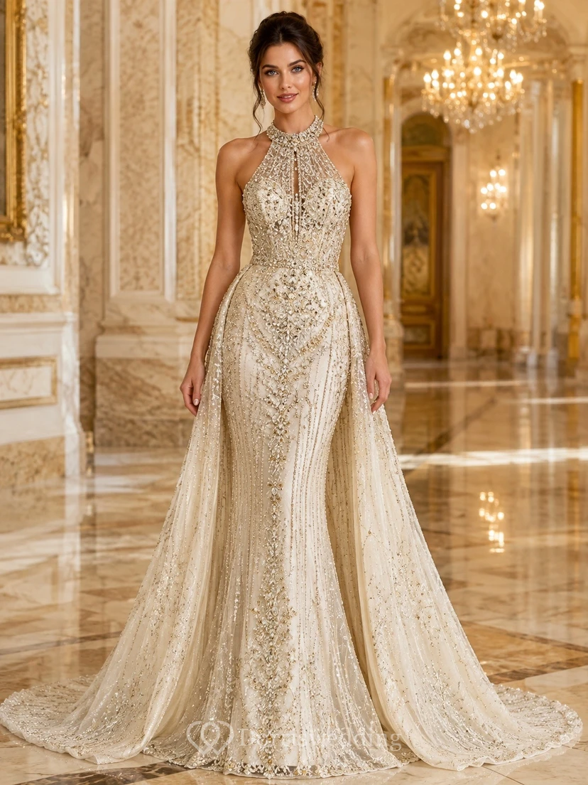 Vestido de novia elegante y formal para ceremonia de sirena