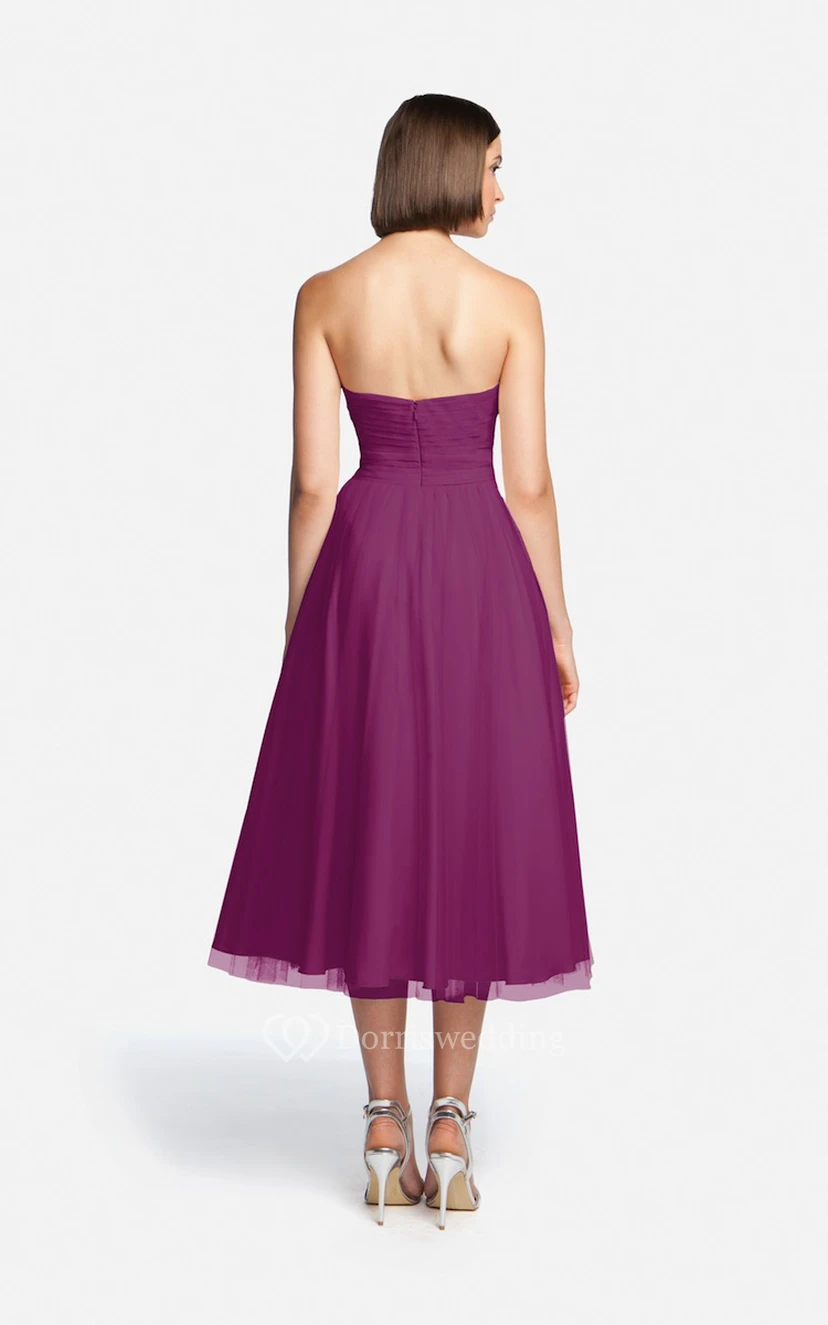 Tulle Tea-Length Angelic Dress With Sweetheart Neck view 4