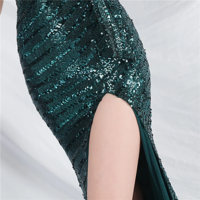 Craft Sequined Velvet Bottom Handmade Beaded Long Elegant Light Luxury Evening Dress view 39