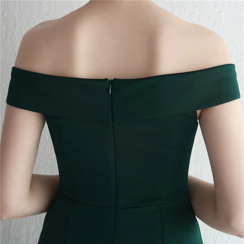 Vestido largo de satén ajustado de un solo hombro para cenas de celebridades, con falda de cola de pez ajustada, vestido de exhibición para modelos de autos de boda view 8
