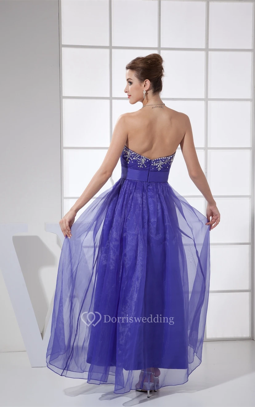 Sweetheart A-Line Criss-Cross Beading and Dress With Pleats view 7