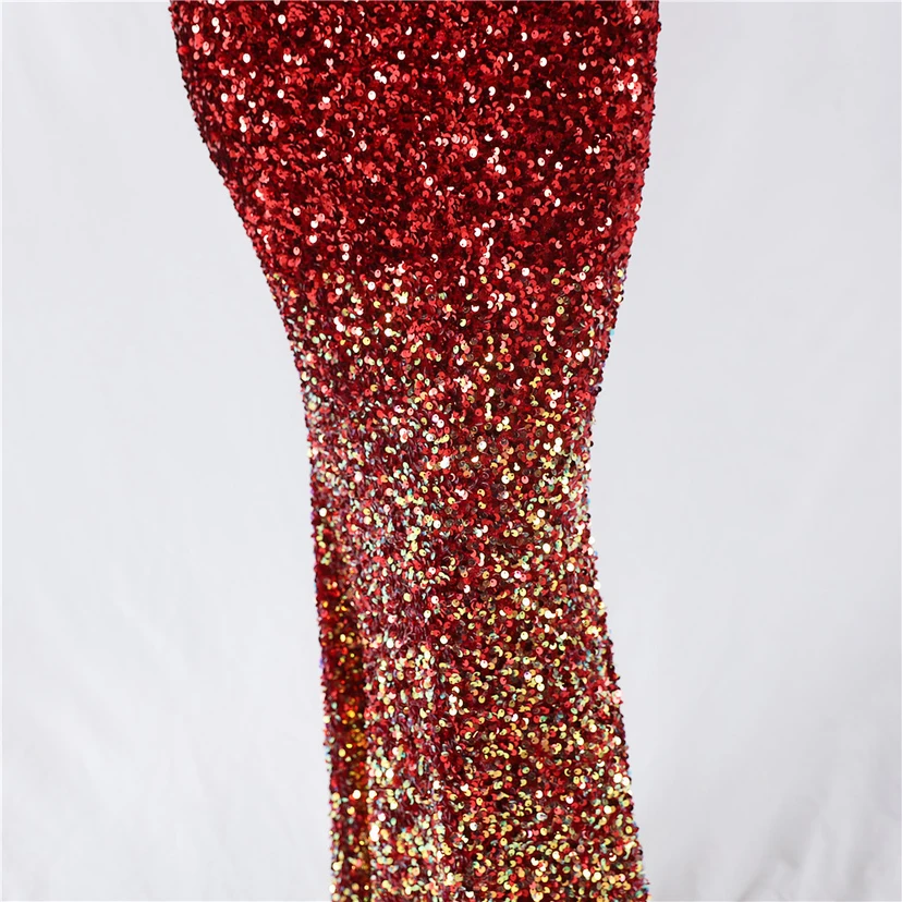 Velvet-Bottom Gradient Sequined Sexy Beaded Suspender Evening Dress view 29