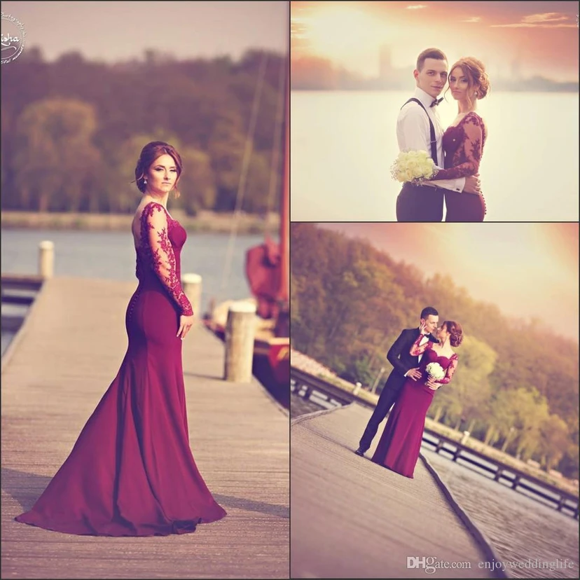 Gorgeous Long Sleeves Lace Appliques Evening Dress Mermaid Floor-Length view 4