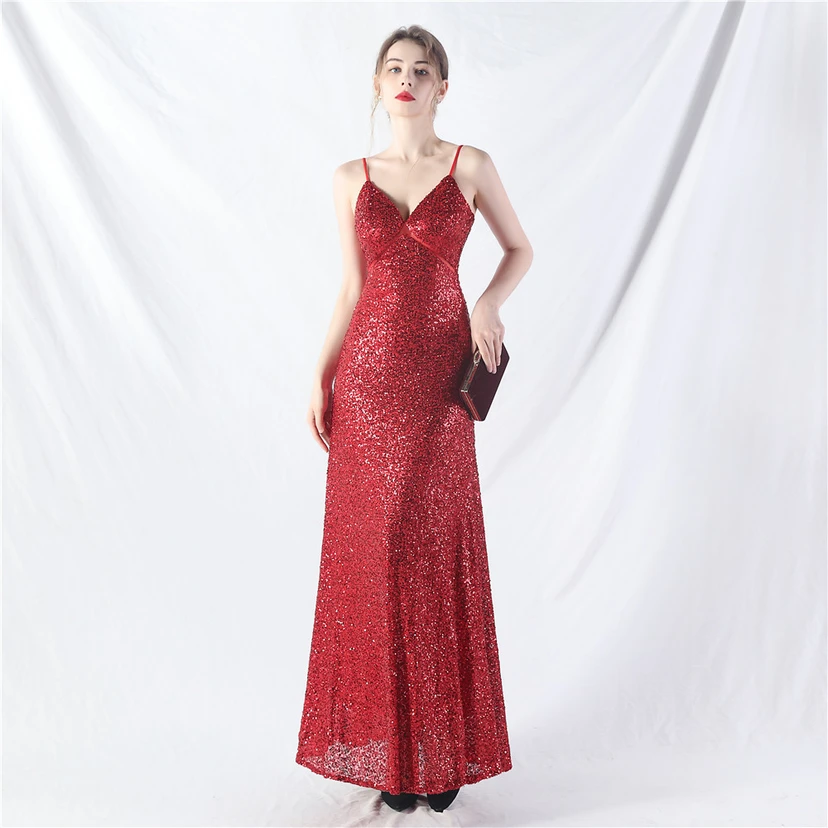 Robe longue trapèze évasée à paillettes, modèle phare du quotidien view 14