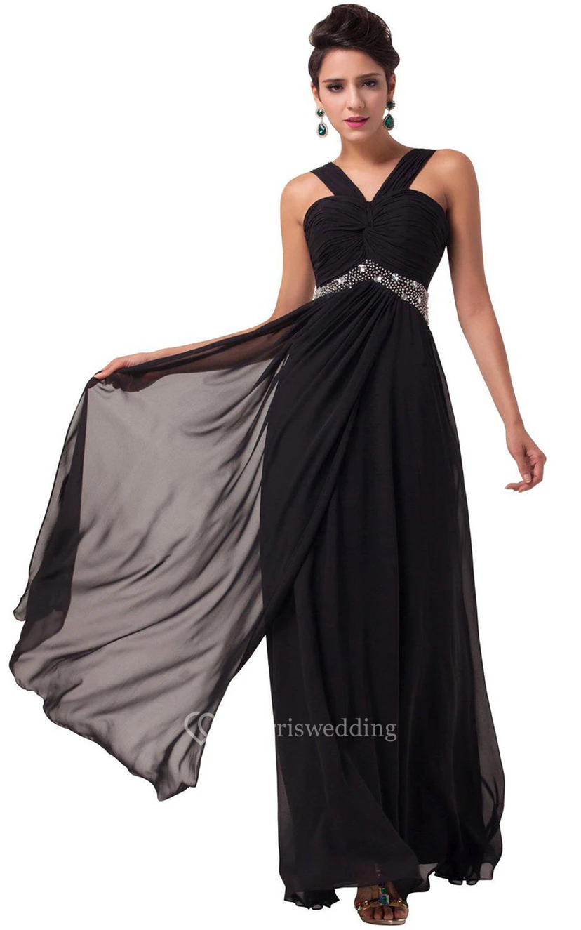 Sexy Sleeveless Chifofn Dress With Beaded Waist view 4