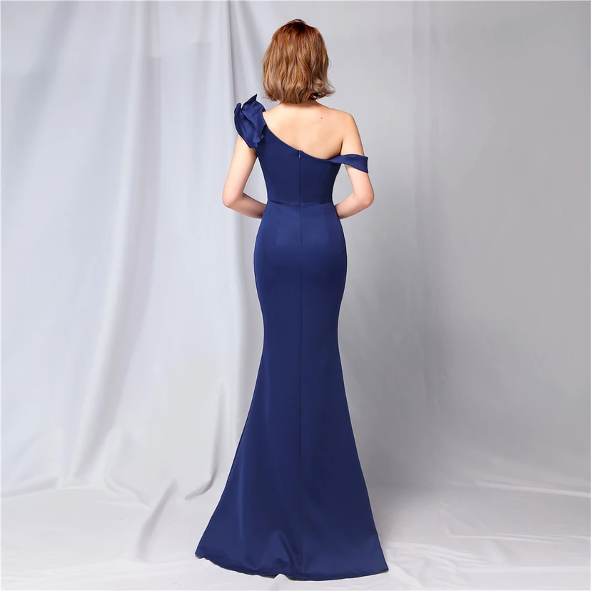 Sechsfarbiges, einseitig schulterfreies Abendkleid für festliche Anlässe, langes, elegantes, figurbetontes und sexy Meerjungfrauenkleid view 21