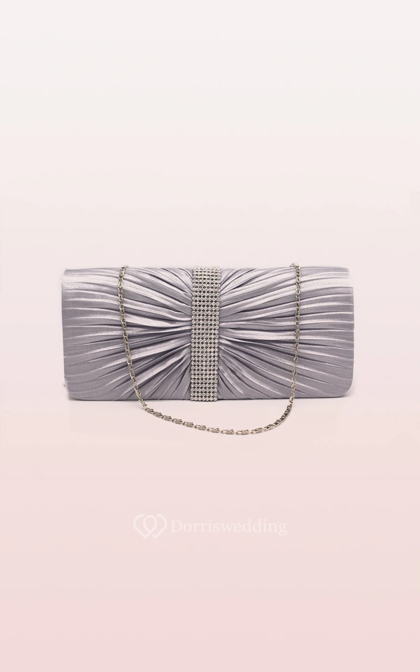 Ruching Rhinestone Handbag