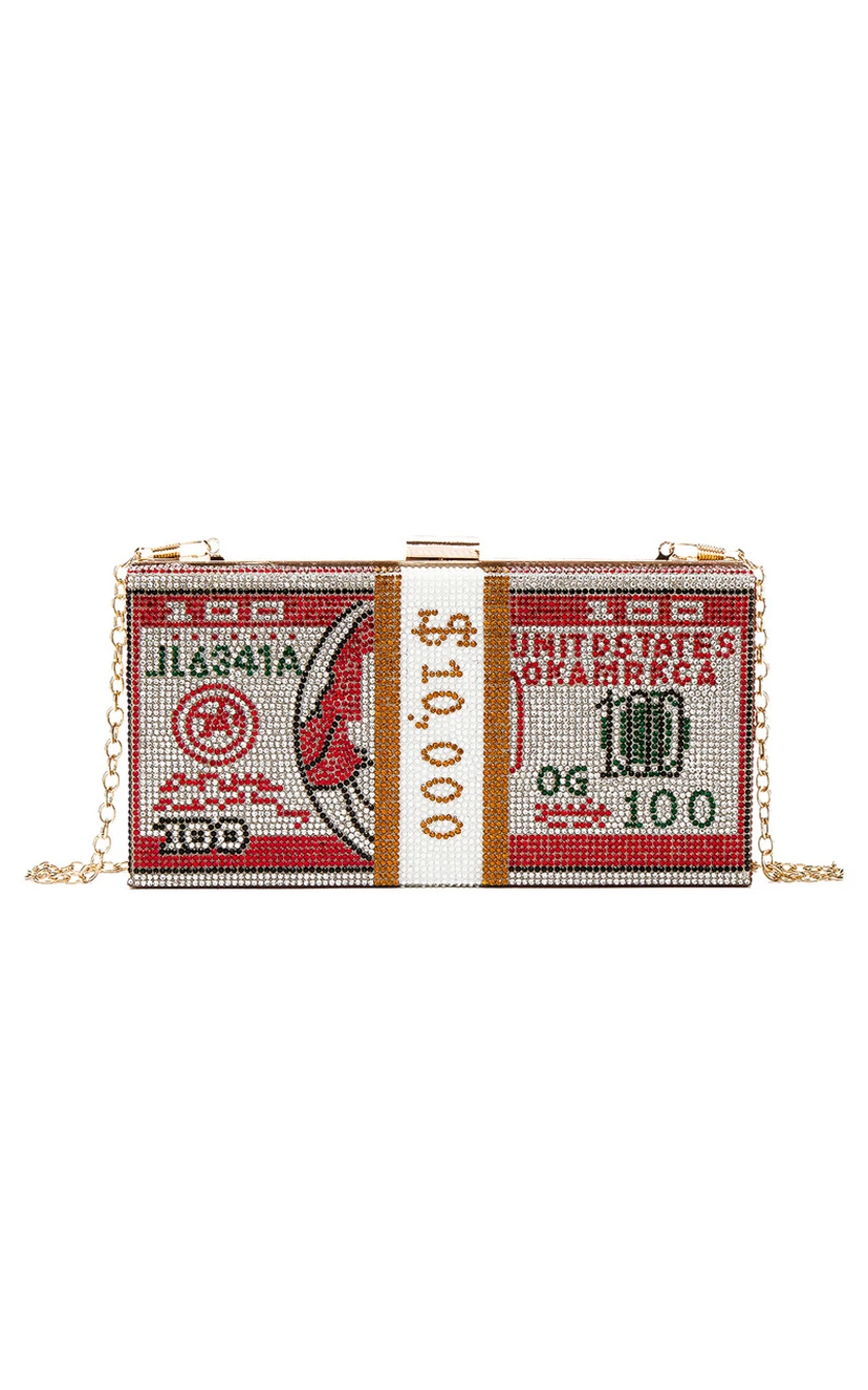 Crystal Metal Snap Clutch view 3