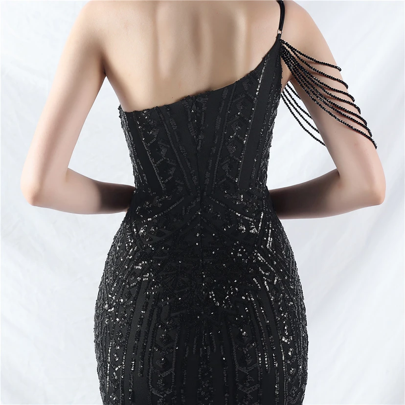 Robe de soirée haut de gamme ornée de perles de positionnement, de fleurs et de broderies en tulle. view 58