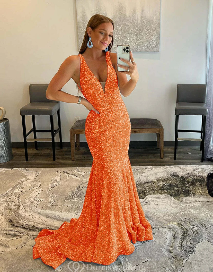 Violet Sequin Mermaid Gown view 5