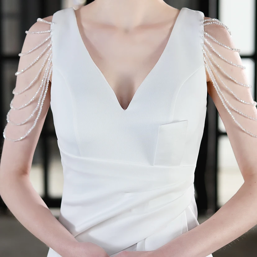 Toast Dress Bride Long Sling Thank-You Banquet Slim Fishtail Skirt Wedding Car Model Exhibition Dress view 68
