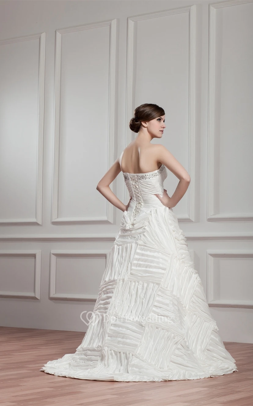 Sweetheart A-Line Ruched Gown With Stress view 9
