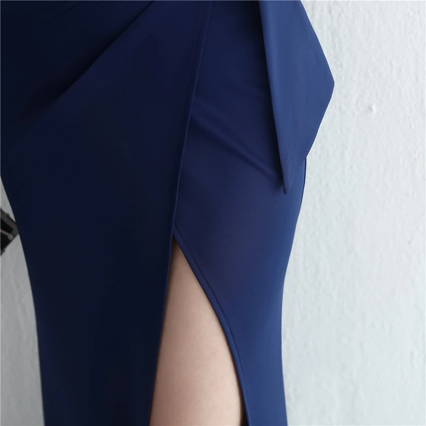 Satin-Kleid mit Perlenbesatz, langem Schlitz, schmal geschnitten, Meerjungfrauenschnitt, für Promi-Dinner, Hochzeiten, Autoausstellungen, Modellbau view 51