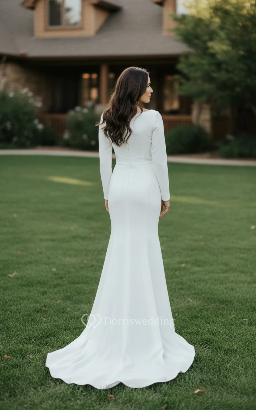 Conservative Plus Size Maxi Bridal Dress view 2
