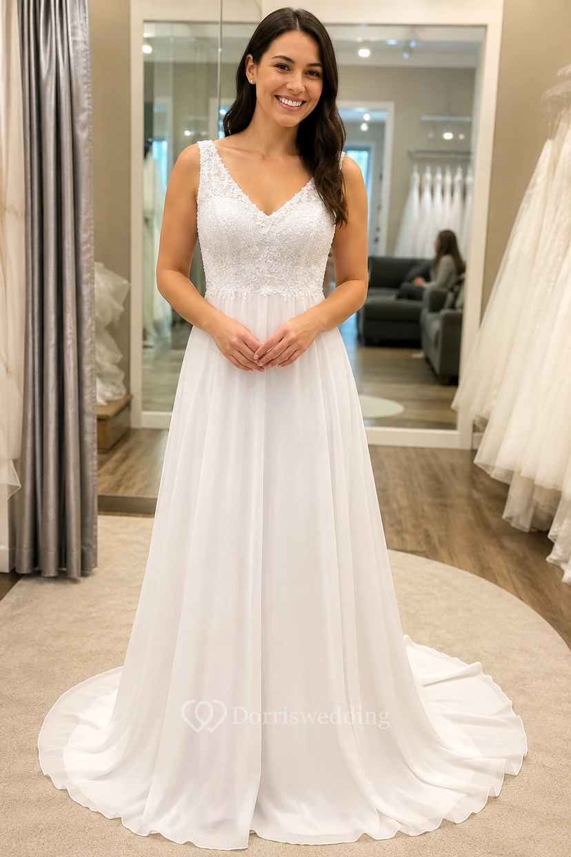 Ärmelloses, drapiertes, rückenfreies Chiffonkleid view 6