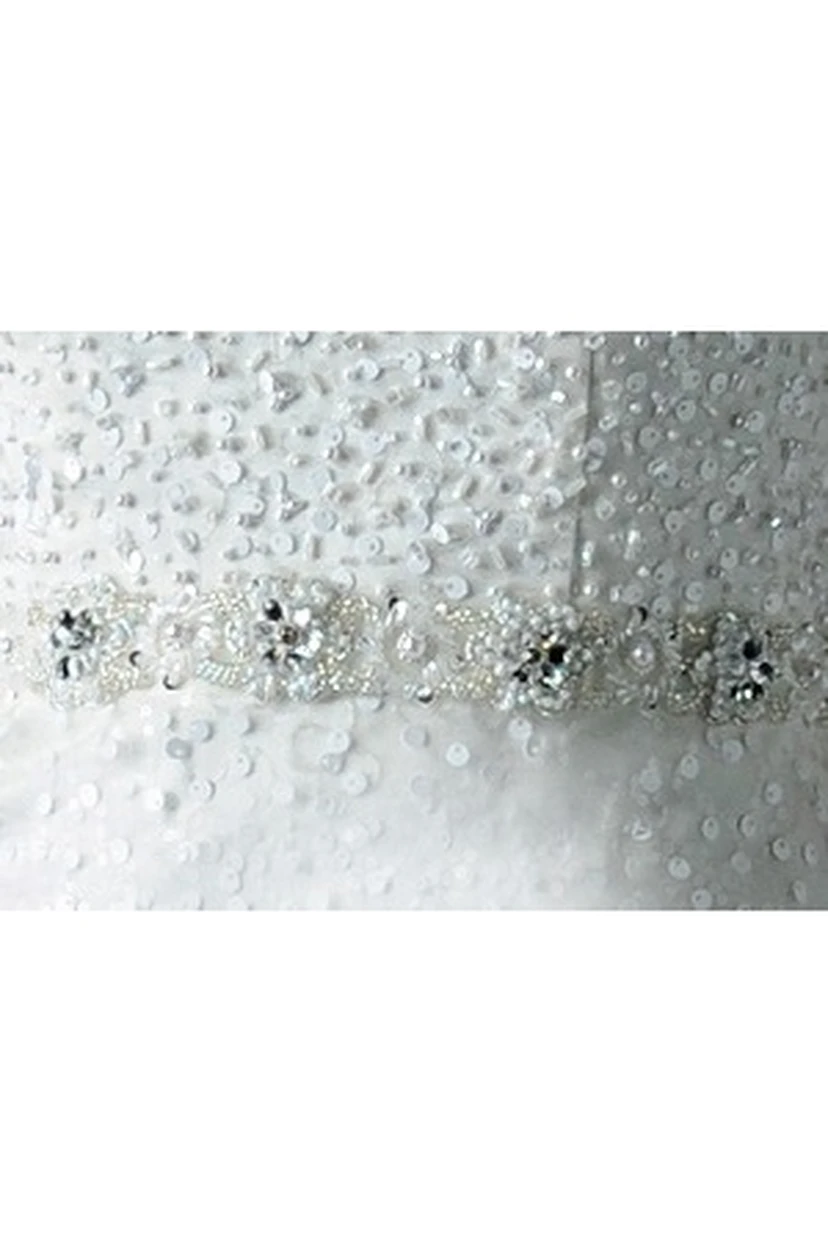 Cap Sleeve Sequined Mermaid Bridal Gown With Beading Waist view 3
