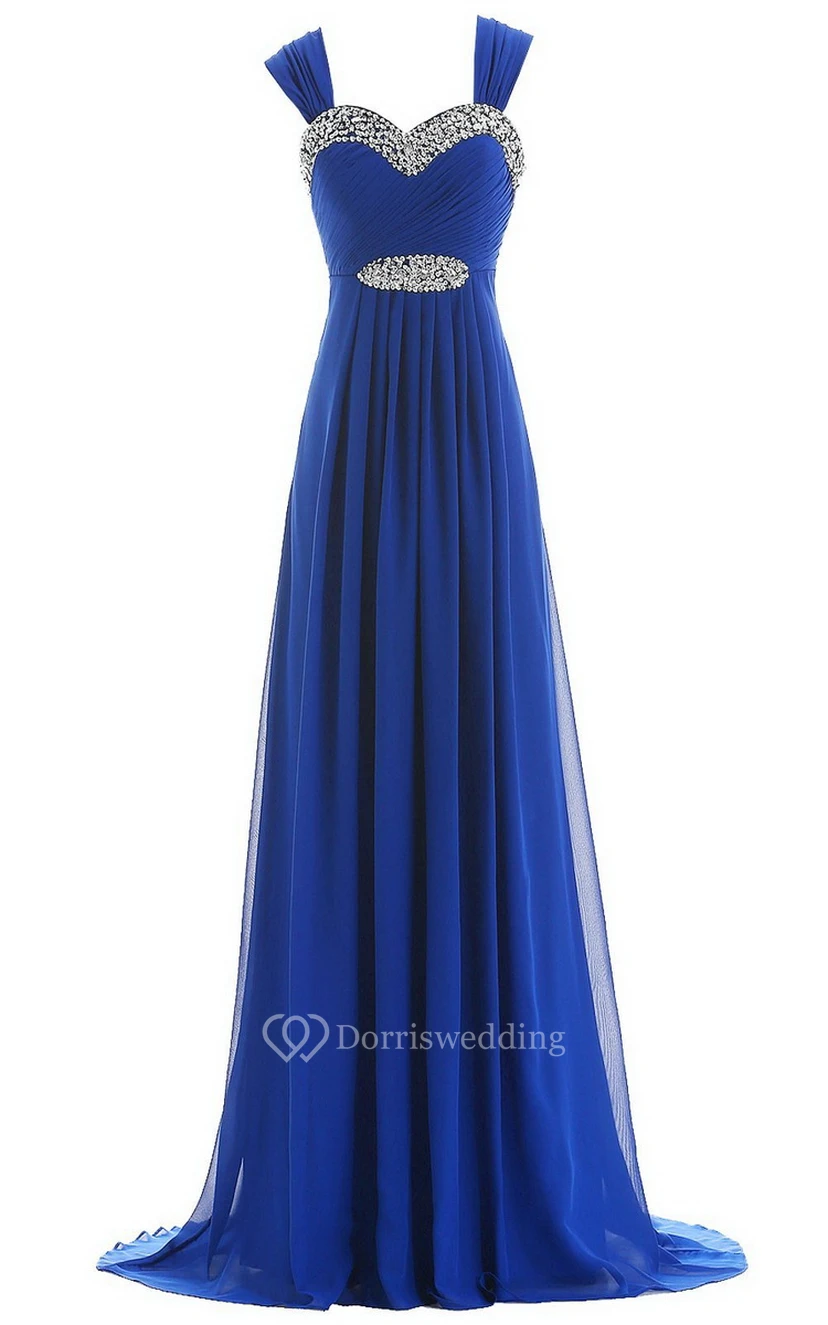 Sweetheart Beading Sweep Train With Zipper Back view 5