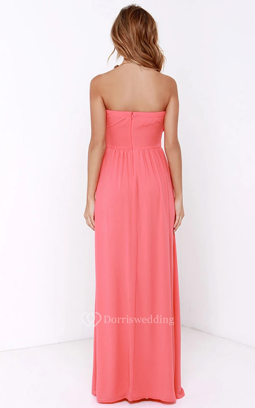 Chiffon Chic Dress With Crisscross Ruched Bodice view 2