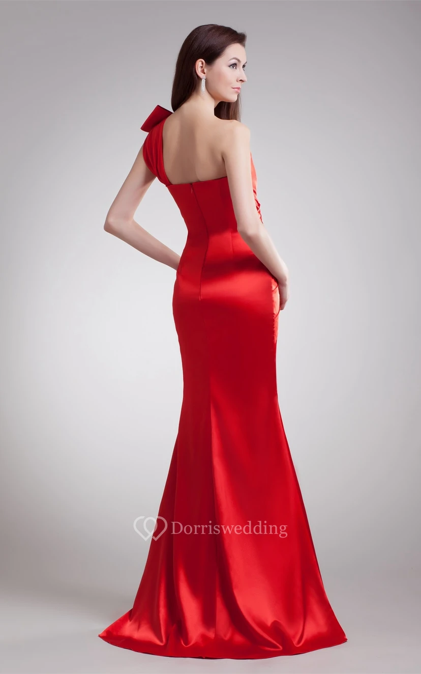 Shining One Shoulder Sleeveless Brush Train Special Occasion Dresses view 8