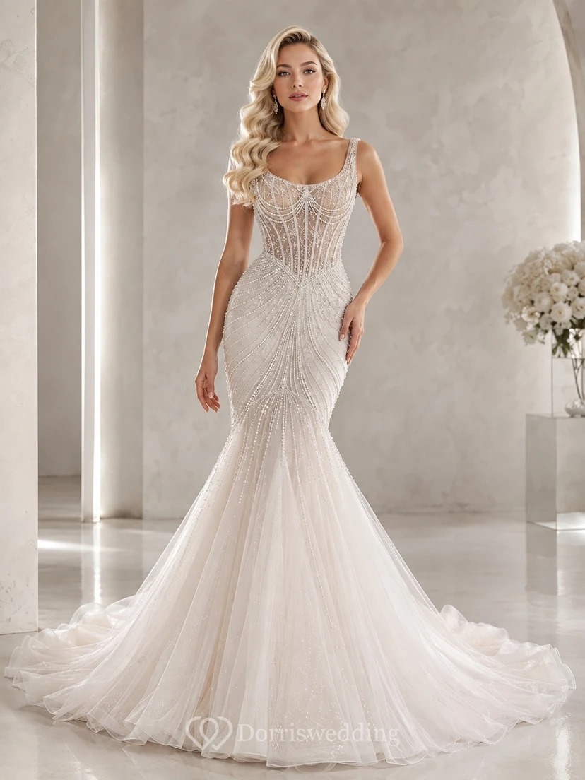 Simple A-line Strapless a Elegant Bridal Wedding Dress