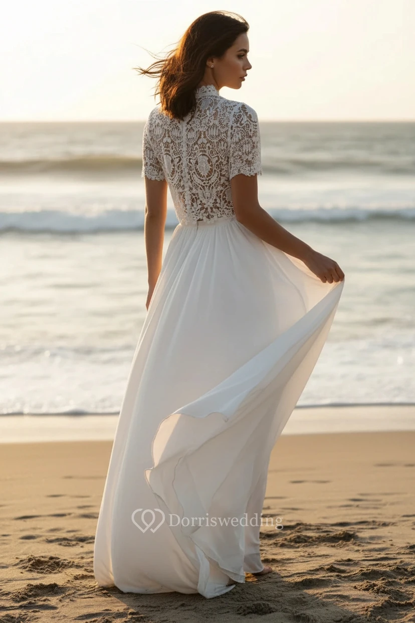 Modern Two-Piece Lace Wedding Set view 2
