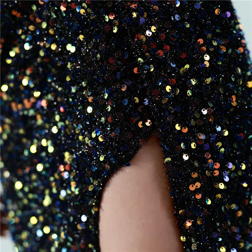 Elegantes, langes Paillettenkleid mit langen Ärmeln und Meerjungfrauenschnitt – ein Abendkleid im Aura-Queen-Stil für festliche Anlässe. view 58