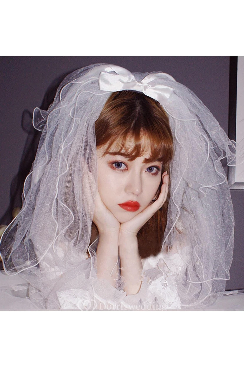 Soft Puffy Tulle Wedding Veil Multiple Layers view 3