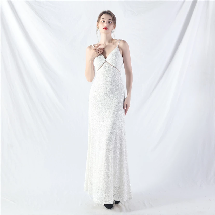 Robe longue trapèze évasée à paillettes, modèle phare du quotidien view 65