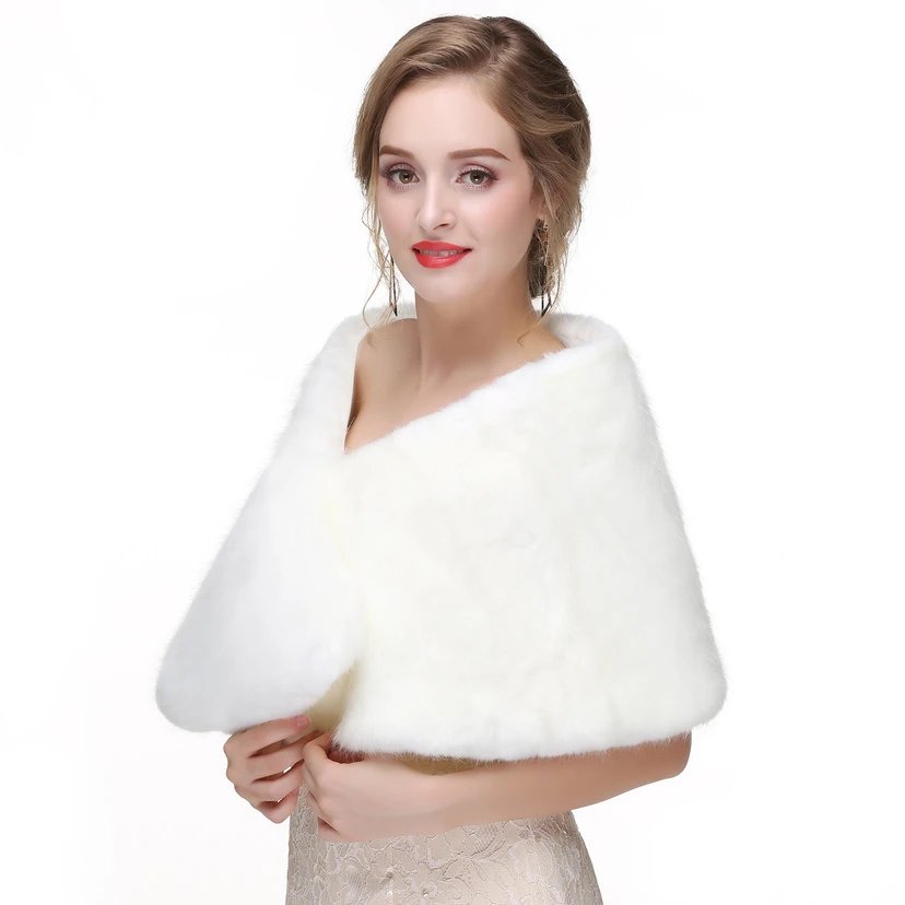 Bridal Winter Warm Wool Cape High-End Fur Wedding Dress Fox Fur Waistcoat view 8