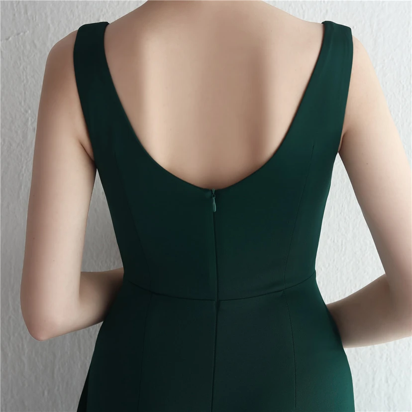 Satin-Kleid mit Perlenbesatz, langem Schlitz, schmal geschnitten, Meerjungfrauenschnitt, für Promi-Dinner, Hochzeiten, Autoausstellungen, Modellbau view 38