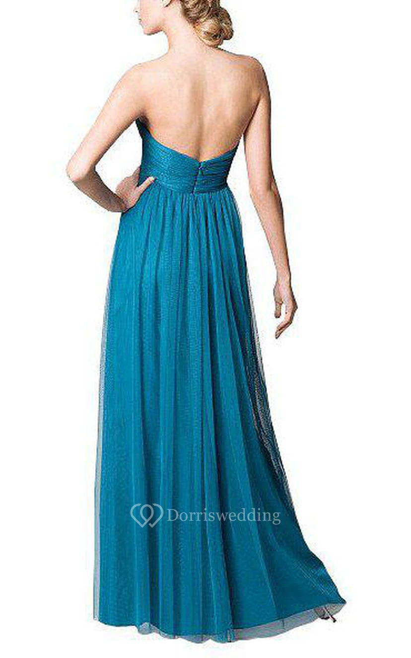 Sweetheart Tulle Long Dress with Ruching view 2