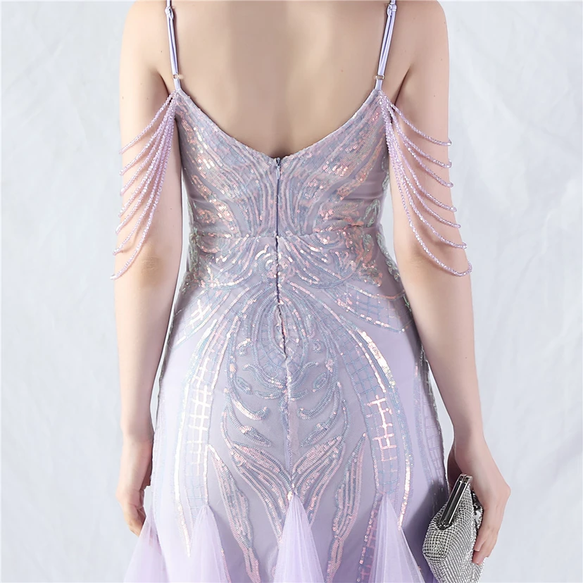 Handgefertigte Perlen, festes Netz, Positionierungsblumenperlen, Spleißnetz, heißes Tanz-Feier-Performance-Kleid view 67