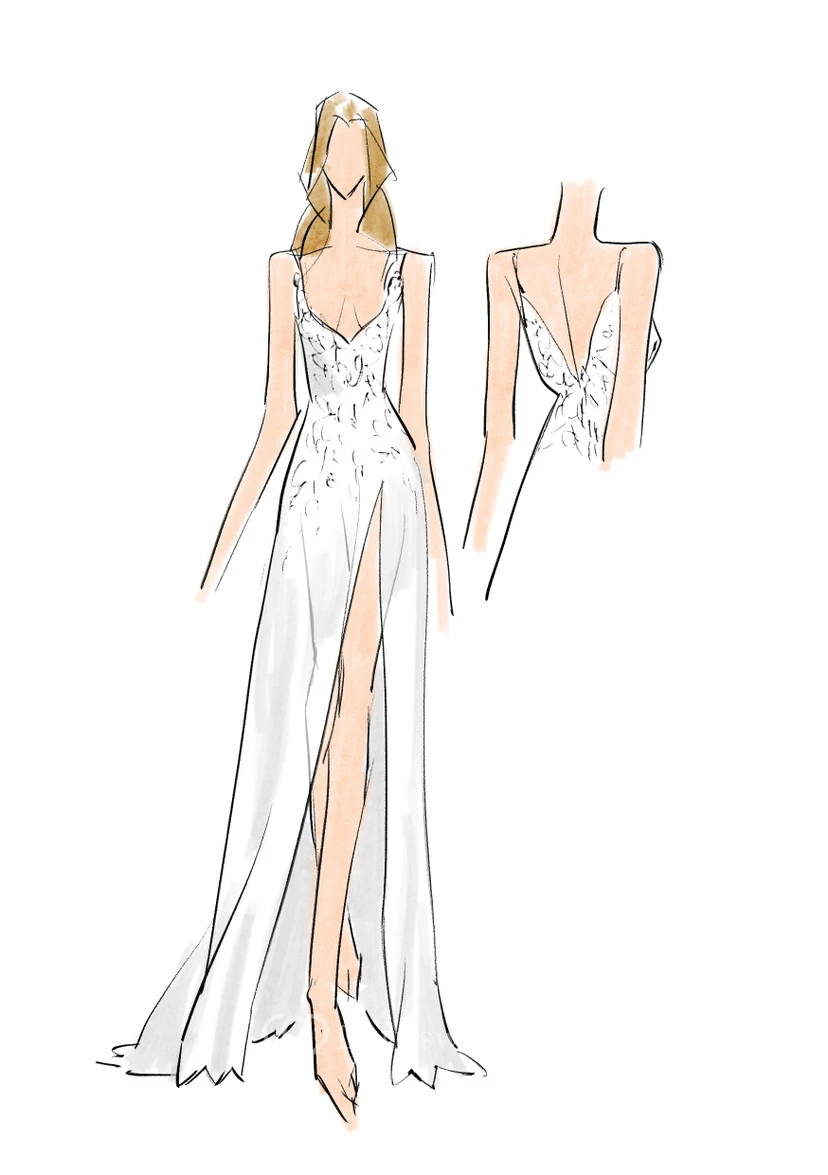 Vestido de novia bohemio sencillo/casual con espalda descubierta, espalda abierta y abertura lateral, ideal para bodas de verano en la playa o destinos románticos. view 7