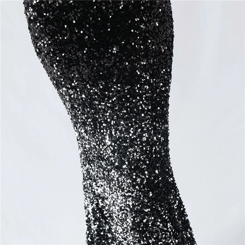 Velvet-Bottom Gradient Sequined Sexy Beaded Suspender Evening Dress view 39