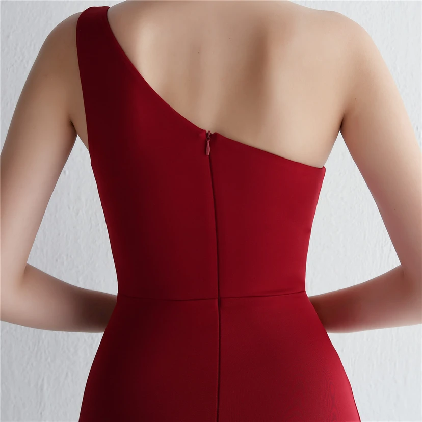 Pressing Beading Craft Toast Dress Long One Shoulder Thank You Banquet Slim Fishtail Skirt Wedding Car Model Exhibition view 52