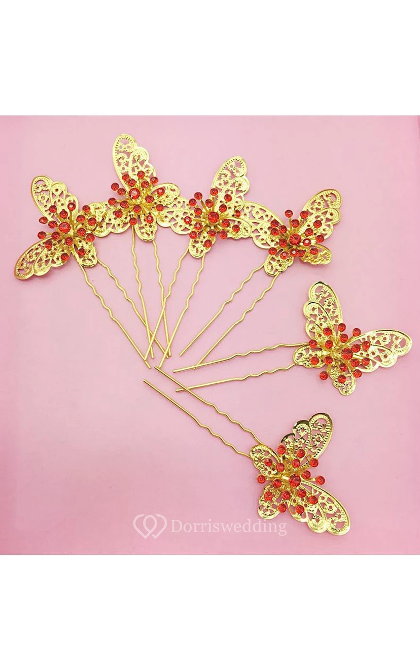 Braut-Kopfschmuck in Rot, Haarschmuck für chinesisches Cheongsam, Hochzeitsaccessoires, Tellerhaarnadel, U-förmige Haarspange view 11