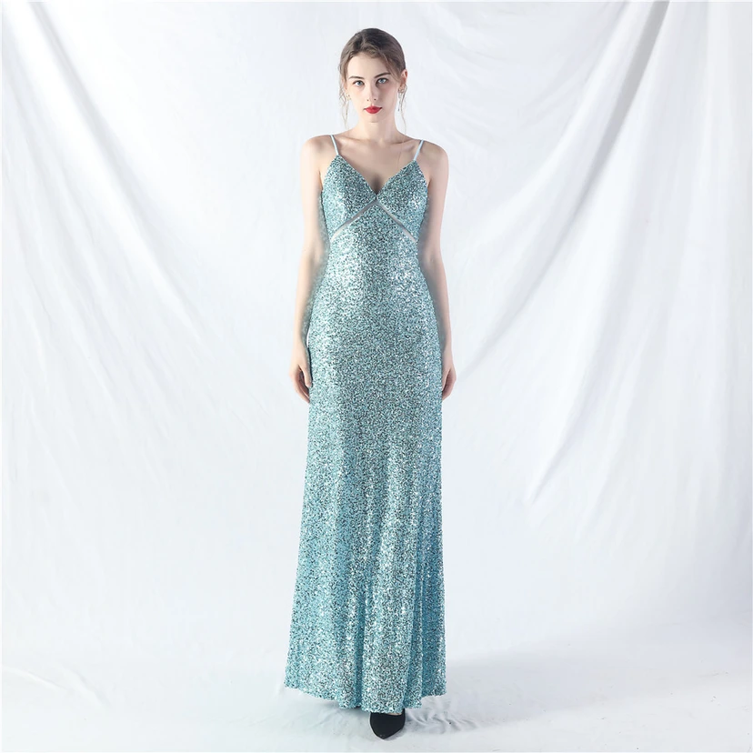 Robe longue trapèze évasée à paillettes, modèle phare du quotidien view 55