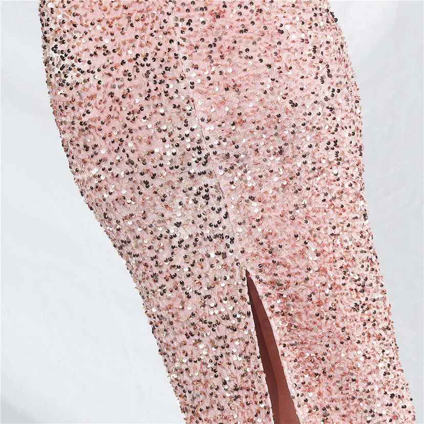 Craft Sequined Velvet Bottom Imitation Handmade Fantasy Sequin Evening Dress Daily Mini Dress view 8