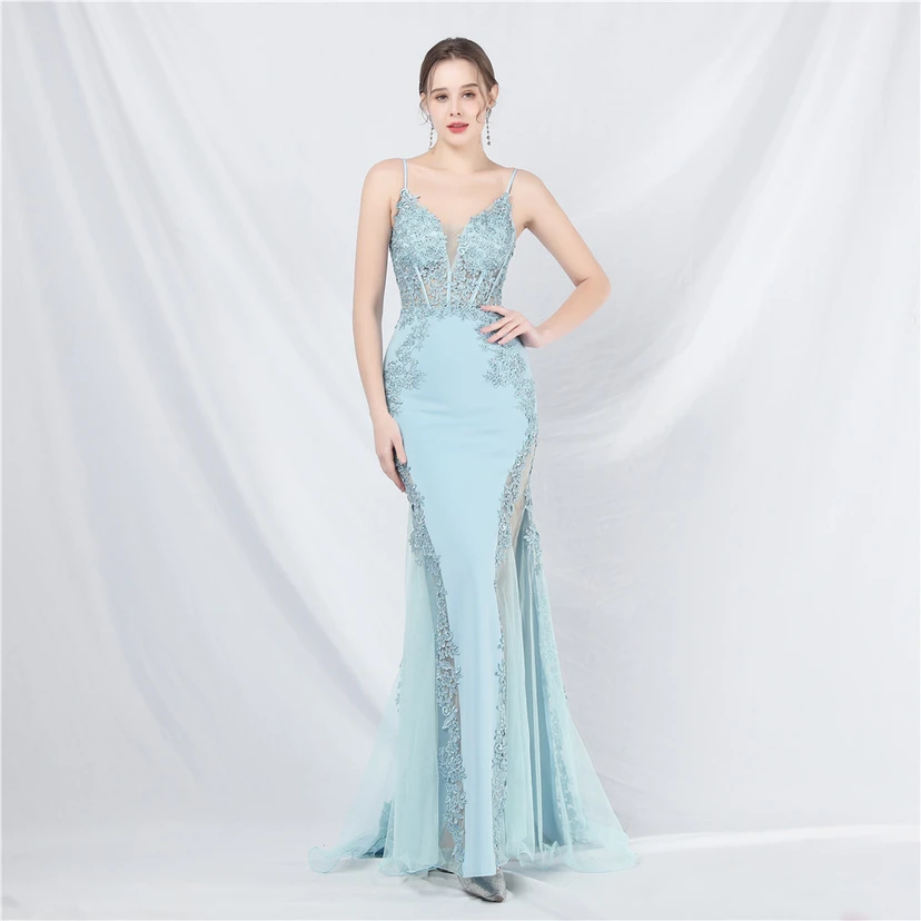 Spitzen-Abendkleid mit heißer Diamant- und Fischgrätenmuster-Weste, tiefem Taillenausschnitt, schulterfreiem Design und kurzer Schleppe view 73
