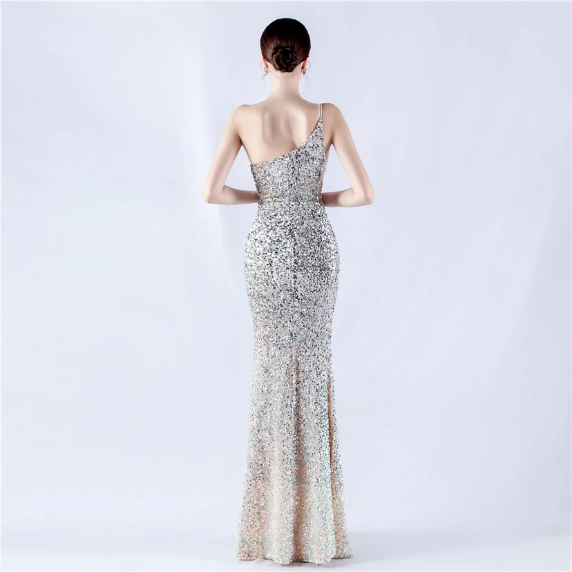 Robe de soirée en satin à baleines ornée de diamants et de fleurs, taille haute, pour réunion annuelle et mariage view 16