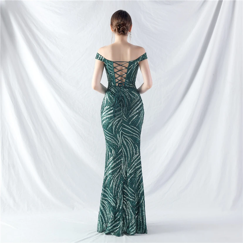 Palace Herringbone Waist Vest High-End Evening Dress view 6