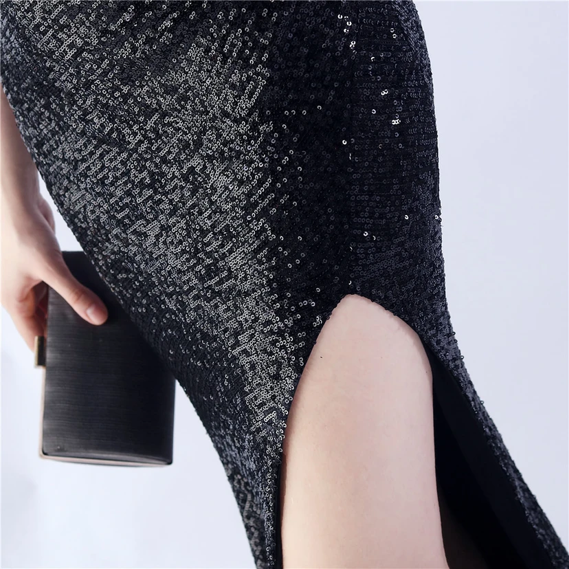 Ostrich Feather Plus Folding And Wrinkling Technology Host Dinner High-End Evening Dress view 9