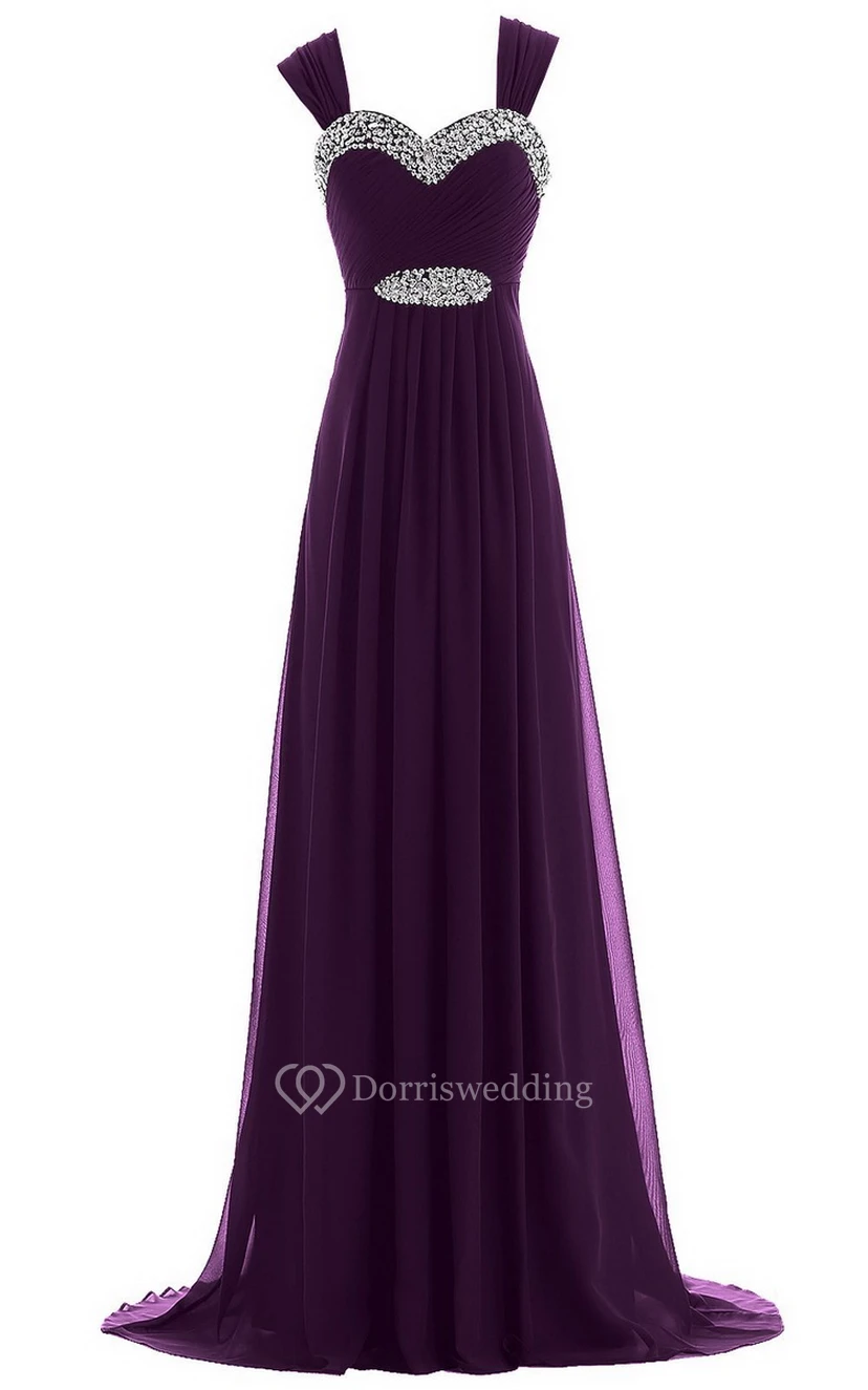 Sweetheart Beading Sweep Train With Zipper Back view 10