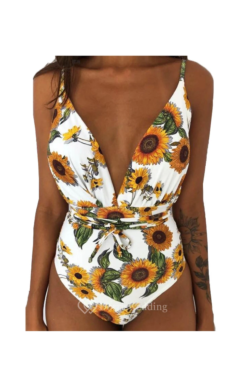 Sexy Badeanzug in Uni/Blumen/Leopardenmuster view 4