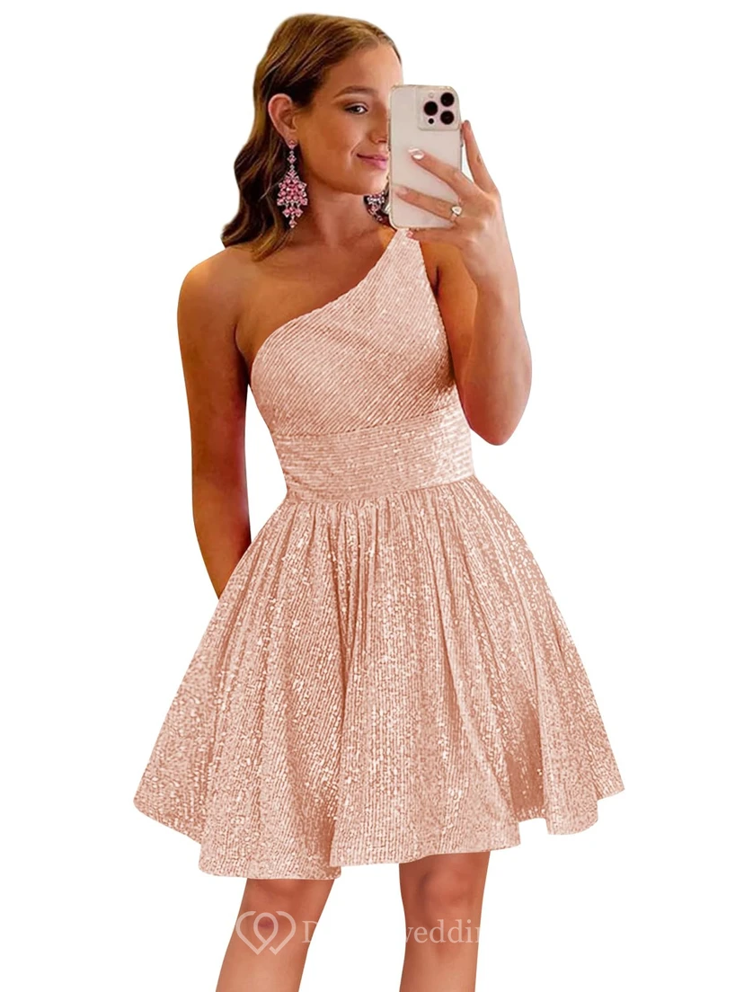 Burgunderfarbenes, einseitig schulterfreies Pailletten-Cocktailkleid view 12