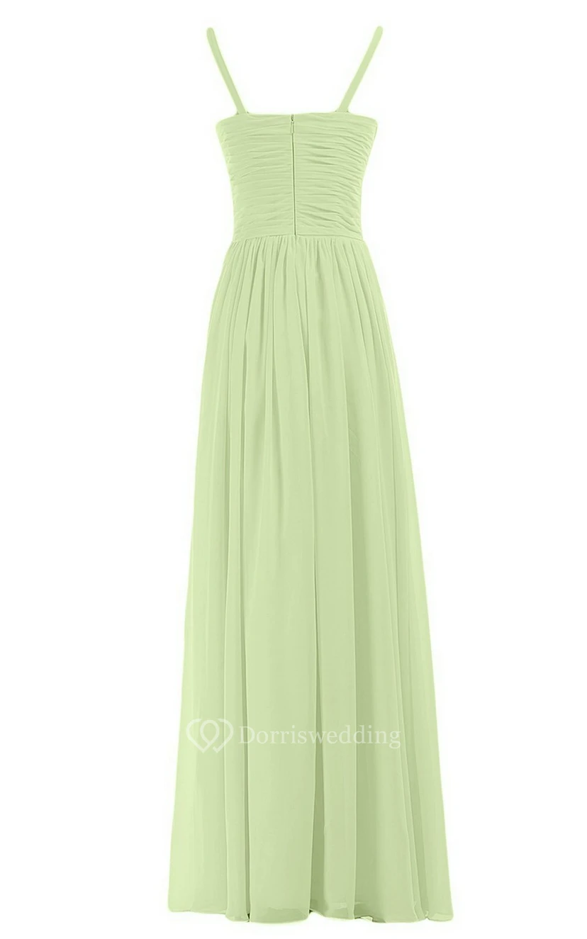 Sleeveless V-neck Chiffon Dress With Crisscross Ruching view 11